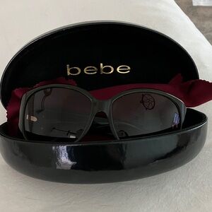 Bebe Dark Sunglasses with snap close hard black case